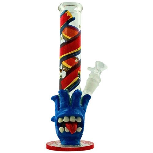 10" GLASS TOBACCO PIPE HAND DESIGN 429GM - RAINBOW